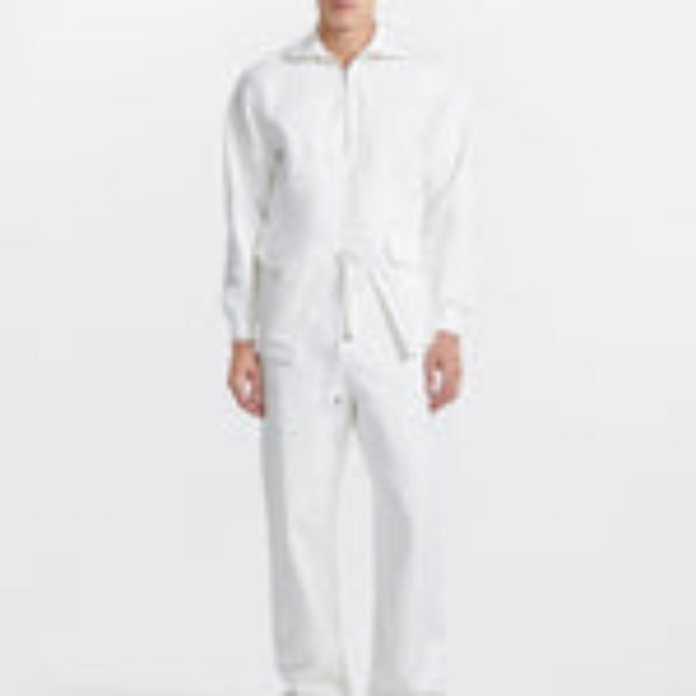 Dion Lee Saddle Zip Up Pullover Sweatshirt Ivory Men Small